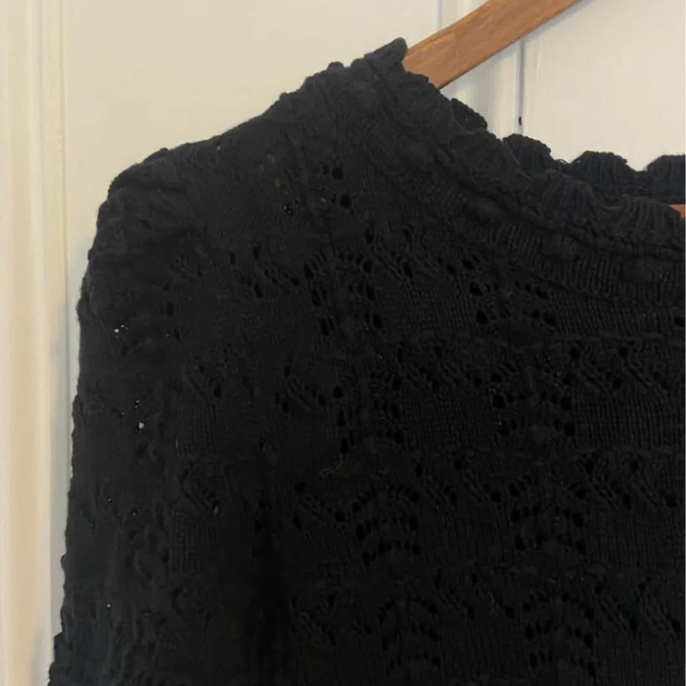 Anthropologie Black Crochet Top - Picture 4 of 5